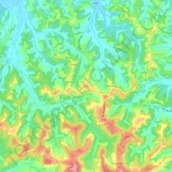 Carte topographique Lari, altitude, relief