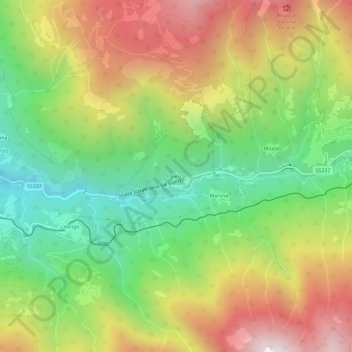 Carte topographique Paiesco, altitude, relief