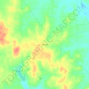 Carte topographique Whiteoak, altitude, relief