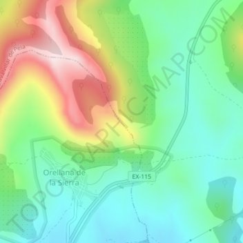 Carte topographique El Chorrero, altitude, relief