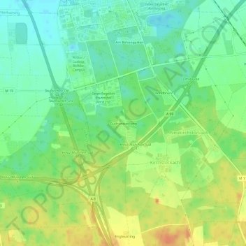 Carte topographique Gudrunsiedlung, altitude, relief