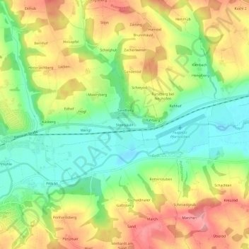 Carte topographique Steinsäuln, altitude, relief