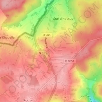 Carte topographique Le Bout d'en Haut, altitude, relief