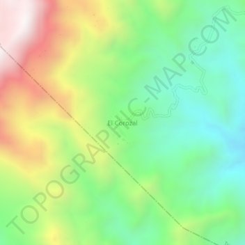 Carte topographique El Corozal, altitude, relief