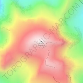 Carte topographique Volcán Lautaro, altitude, relief