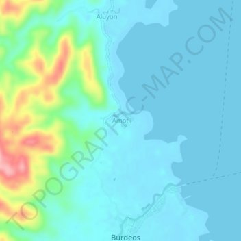 Carte topographique Amot, altitude, relief