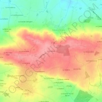 Carte topographique La Trottière, altitude, relief