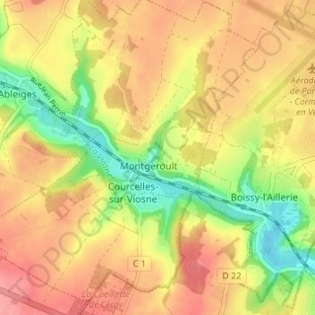 Carte topographique La Croix Verdeau, altitude, relief
