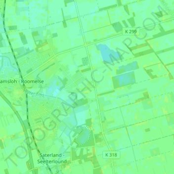 Carte topographique Hollenermoor, altitude, relief