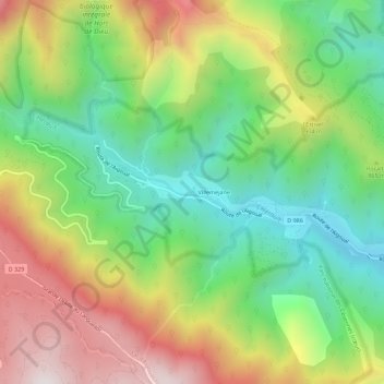 Carte topographique La Pénarie, altitude, relief
