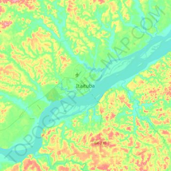 Carte topographique Itaituba, altitude, relief