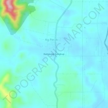 Carte topographique Kampung Sungkup, altitude, relief