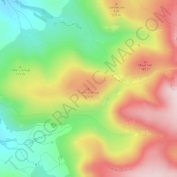 Carte topographique Great Cockup, altitude, relief