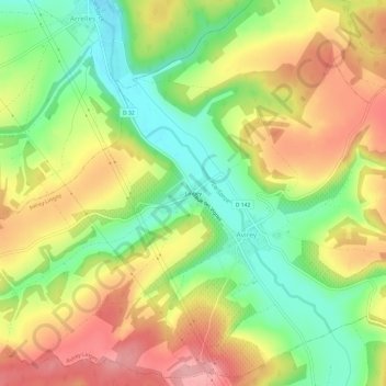 Carte topographique Lingey, altitude, relief