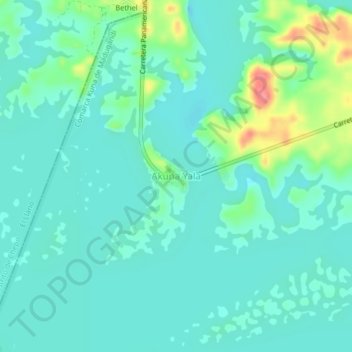 Carte topographique Puente Bayano, altitude, relief