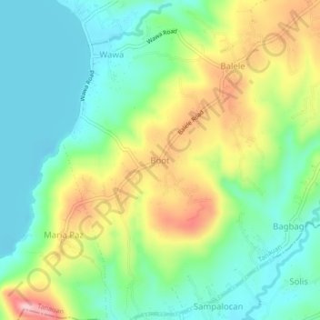 Carte topographique Boot, altitude, relief
