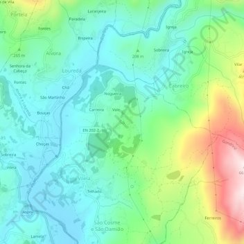 Carte topographique Sá, altitude, relief