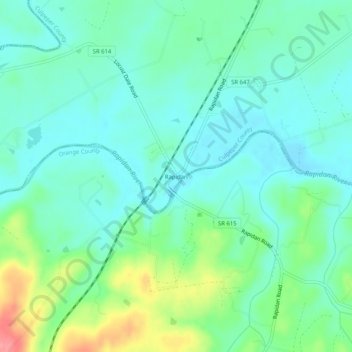 Carte topographique Rapidan, altitude, relief