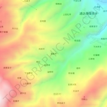 Carte topographique 清香坪, altitude, relief