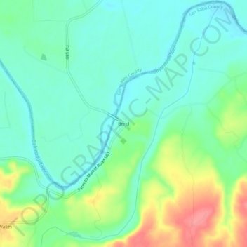 Carte topographique Bend, altitude, relief