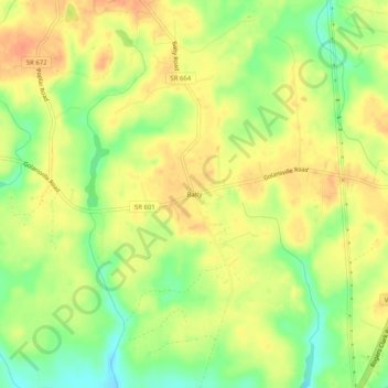 Carte topographique Balty, altitude, relief