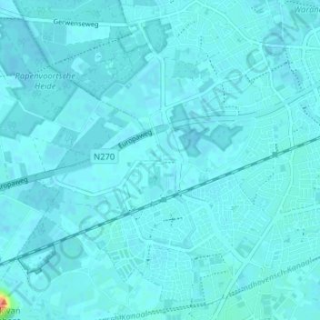 Carte topographique Berenbroek, altitude, relief