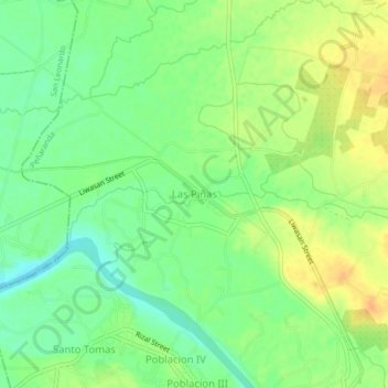 Carte topographique Las Piñas, altitude, relief