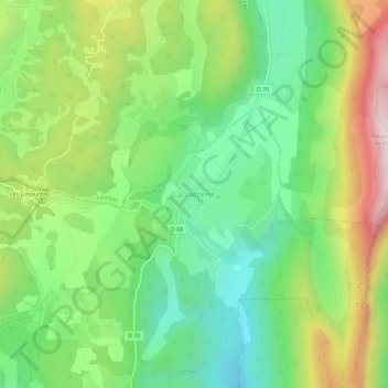 Carte topographique La Vacherie, altitude, relief