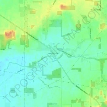 Carte topographique Westminster, altitude, relief
