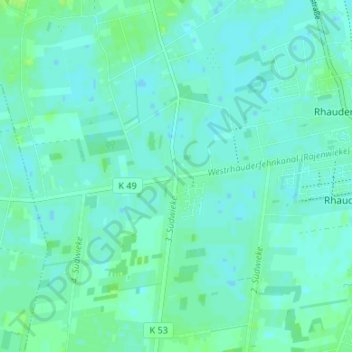 Carte topographique Rajen, altitude, relief