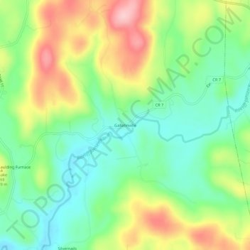 Carte topographique Gallatinville, altitude, relief