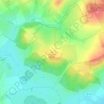 Carte topographique Haut de France, altitude, relief