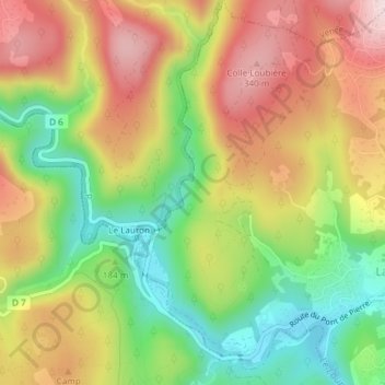 Carte topographique Mont Gros, altitude, relief