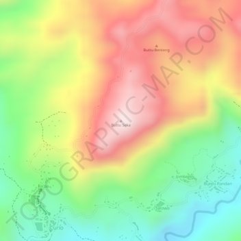 Carte topographique Buttu Seka, altitude, relief