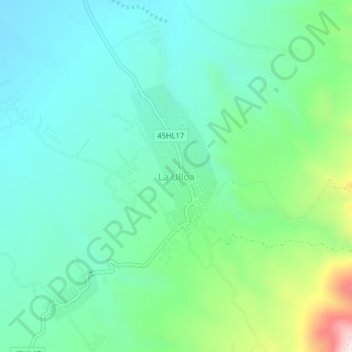 Carte topographique La Ulloa, altitude, relief