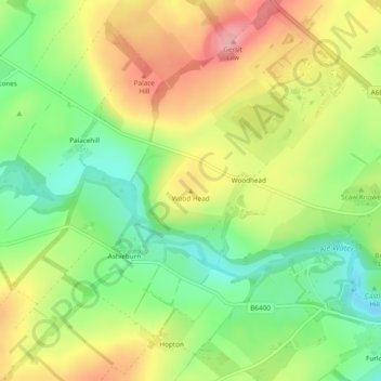 Carte topographique Wood Head, altitude, relief