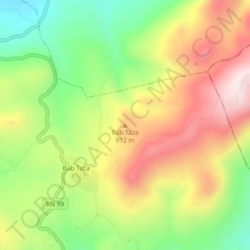 Carte topographique Bab Taza, altitude, relief