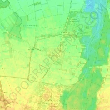 Carte topographique Dietersheim, altitude, relief