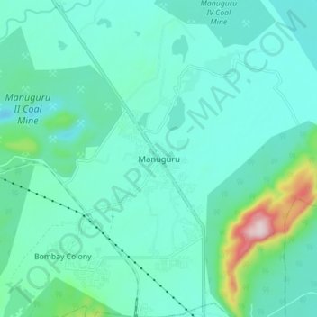 Carte topographique Manuguru, altitude, relief