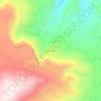 Carte topographique Keklikpınarı, altitude, relief