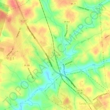 Carte topographique La France, altitude, relief
