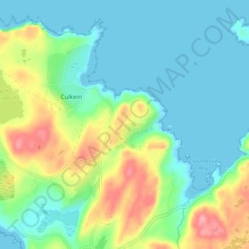 Carte topographique Achnacarnin, altitude, relief