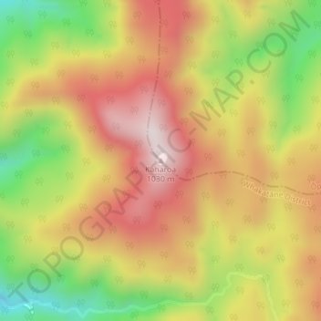 Carte topographique Kaharoa, altitude, relief