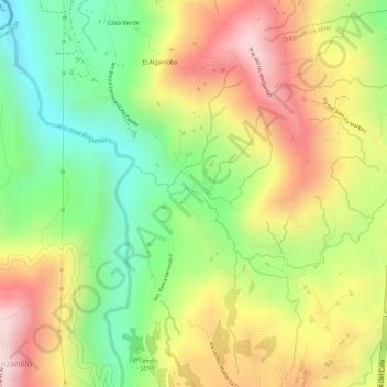 Carte topographique Muelas, altitude, relief