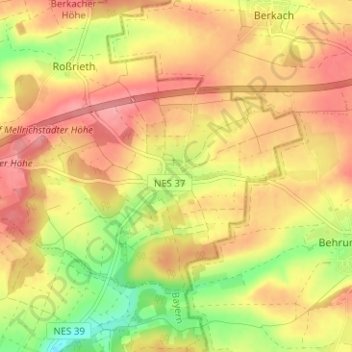 Carte topographique Sondheim, altitude, relief