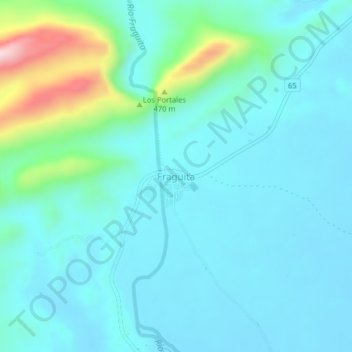 Carte topographique Fraguita, altitude, relief