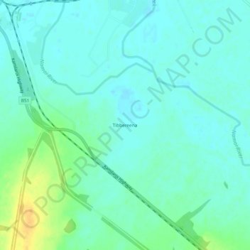 Carte topographique Tibbereena, altitude, relief