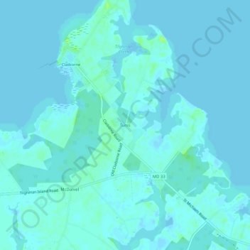 Carte topographique Tunis, altitude, relief