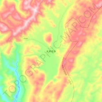 Carte topographique 太平坝乡, altitude, relief