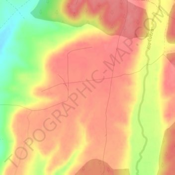 Carte topographique El Páramo, altitude, relief
